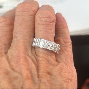 CZ Sterling silver Baquette Eternity Ring Size 7